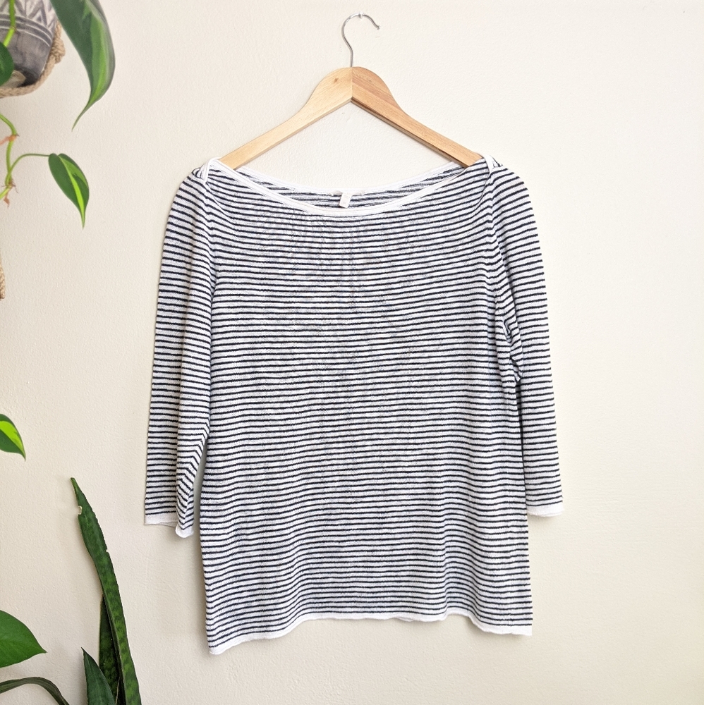 Eileen Fisher Black and White Striped Top